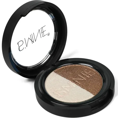 Vista 4 de IS'MINE Single Duo Shimmer Brown Sombra de ojos, doble color, larga duración, maquillaje de ojos blancos para día y noche