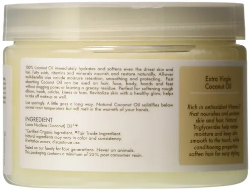 Vista 3 de Shea Moisture 100% Aceite de coco virgen extra de la cabeza a los pies Hidratación nutritiva para unisex, 10.5 onzas
