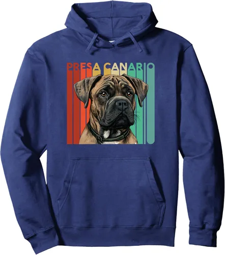 Vista 6 de Presa Canario Dog Retro Dad Papa Pet Lover Cute Paw Mama Mom Pullover Hoodie