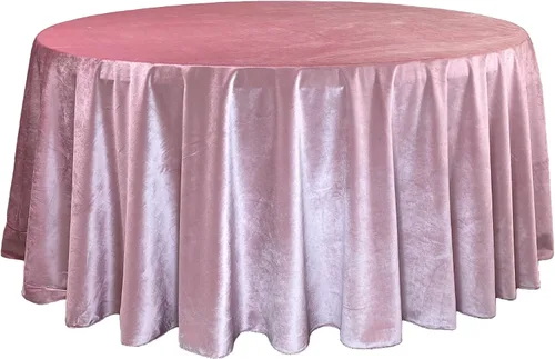Vista 23 de YOUR CHAIR COVERS - Mantel redondo de terciopelo de 120 pulgadas - Mantel de lino negro para mesas redondas estándar