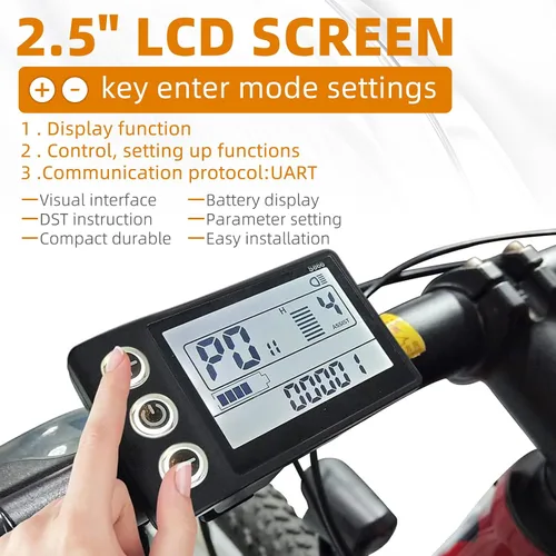Vista 7 de Medidor de pantalla LCD de bicicleta eléctrica S866, 24V 36V 48V Ebike Pantalla LCD Panel de control inalámbrico Velocímetro de bicicleta odómetro