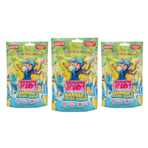 Vista 14 de Bubblegum Kids Hannah's Frozen Banana - Goma de mascar sin azúcar Relleno de calcetines, dulces navideños, recuerdos de fiesta, goma de mascar sin