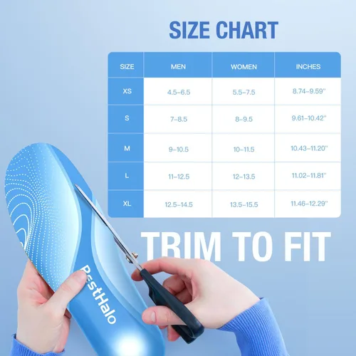 Vista 9 de BestHalo Plantillas resistentes para fascitis plantar, más de 220 libras, soporte de arco alto, inserciones ortopédicas para aliviar el dolor, pies