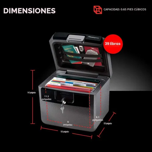 Vista 6 de SentrySafe Caja fuerte ignífuga e impermeable, carpeta de archivos y caja