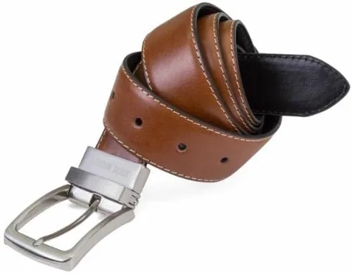 Vista 2 de Steve Madden de los hombres Casual de 35mm reversible Feather Edge cinturón cafénegro