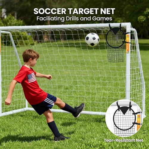 Vista 6 de Soccer Goal - 12x6/10x6/8x6/6x4FT PVC Soccer Goals for Backyard