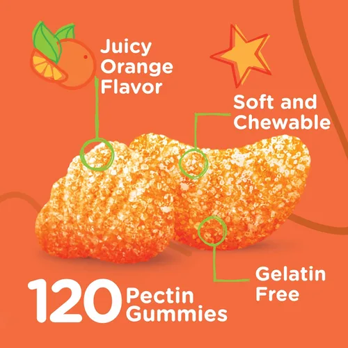 Vista 3 de Viteey Gomitas de vitamina C para niños, sabroso sabor a naranja masticable Apoyo inmunológico para niños, niños pequeños y adolescentes – Vegano
