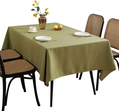 Vista 9 de Jeloris Mantel rectangular de lino de algodón, impermeable y a prueba de derrames, estilo nórdico, suave y resistente a las arrugas, mantel de tela