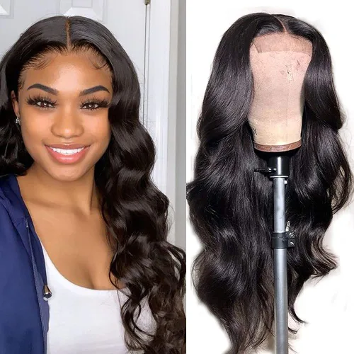 Vista 8 de Pelucas de cabello humano ondulado HD de densidad 250 con encaje frontal, prearrancadas de 13 x 4, pelucas de cabello humano con baby hair, sin