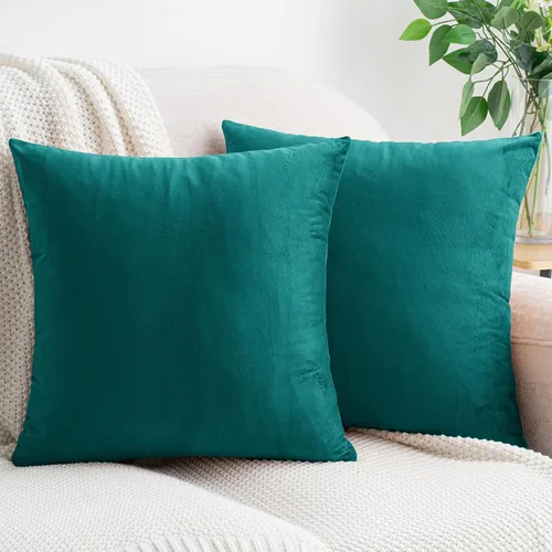 Vista 18 de HWY 50 fundas de almohada decorativas de terciopelo sólido para sofá, sala de estar., Terciopelo, gris, 20x20 pulgadas