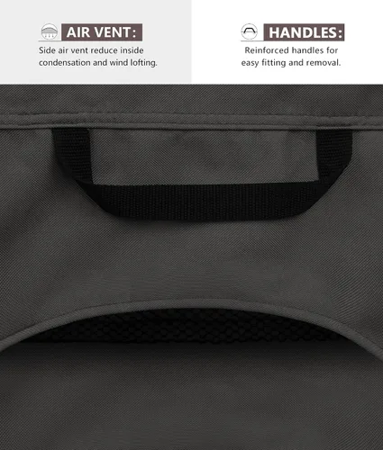 Vista 4 de ULTCOVER Cubierta Rectangular para Mesa de Fogata de Gas 42x24 pulgadas Impermeable de Servicio Pesado Cubierta de Fogata, Negro