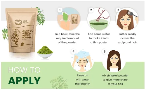 Vista 7 de Arappu/Albizia Amara Powder 8 oz, Champú natural y acondicionador para la reparación del cabello, cuidado del cuero cabelludo, cuidado del cabello