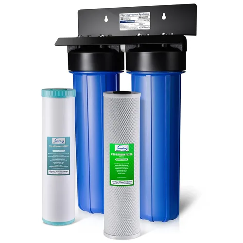 Vista 12 de iSpring WGB22B - Sistema de filtración de agua de 2 etapas para toda la casa, filtros de bloque de sedimentos y carbono de 20 x 4.5 pulgadas