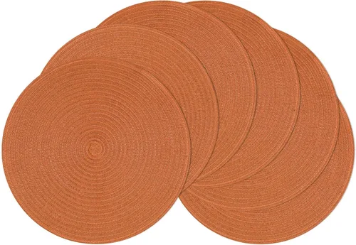 Vista 66 de SHACOS Juego de 4 manteles individuales redondos lavables de 15 pulgadas, de algodón, poliéster, trenzados, para mesa de comedor, boda, decoración