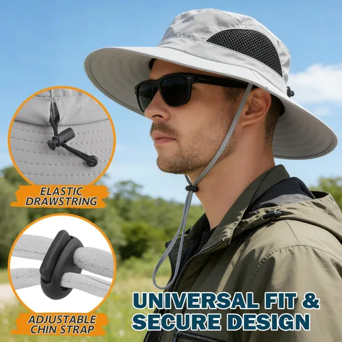 Vista 2 de EINSKEY Sombrero de sol unisex clásico Sombrero de sol impermeable con tapa abatible