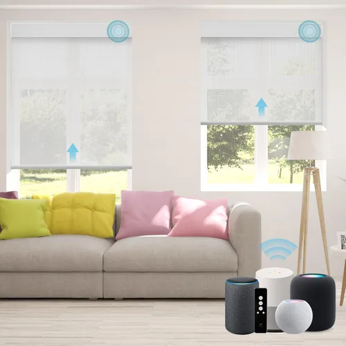 Vista 21 de SmartWings Persianas Enrollables Inteligentes Motorizadas con Filtro de Luz, Persianas Eléctricas con Control Remoto para Ventanas Compatibles