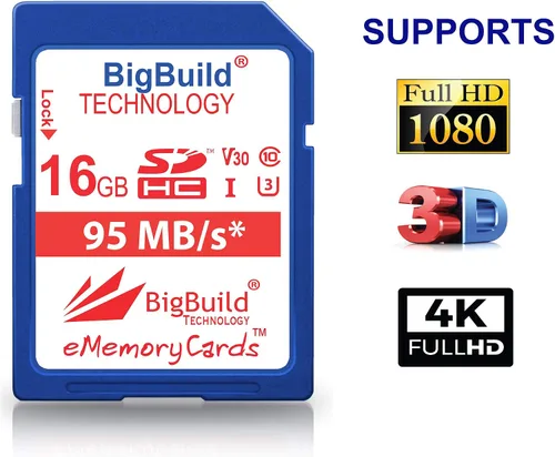 Vista 3 de Tarjeta de memoria UHS-I U3 de 16 GB de 95 MB/s para Nikon 1 J1/S1/V2 CoolPix Series incluyendo cámara A10/100/300/900, B500/700, P900/1000