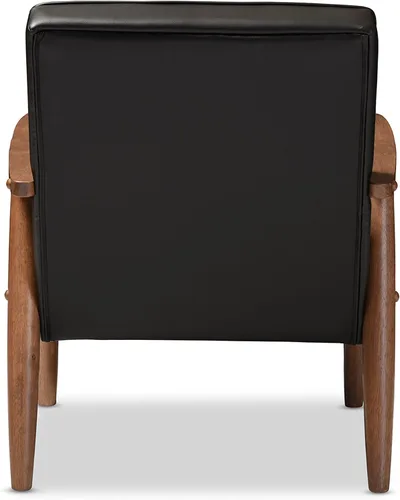 Vista 6 de Silla lounge Sorrento de Baxton Studio, Madera, Negro