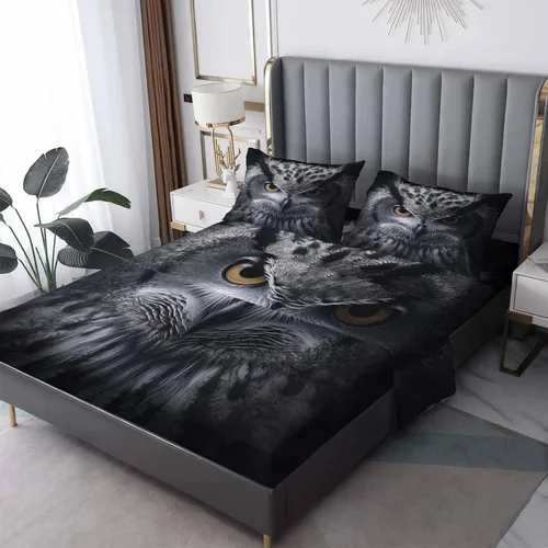 Vista 8 de Bear Sheets - Juego de sábanas de tamaño individual, sábanas de microfibra suave y bolsillo profundo, sábanas y fundas de almohada estampadas sin