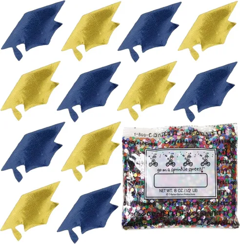 Vista 104 de Confetti Grad Cap Negro, Azul Marino Combo - 2 bolsas de media onza (1 oz)