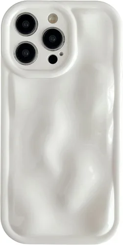 Vista 15 de Caseative Funda para iPhone 15 Pro Max, color negro Suavidad de la galjanoplastia de cromo del patrón de la burbuja del meteorito de la onda