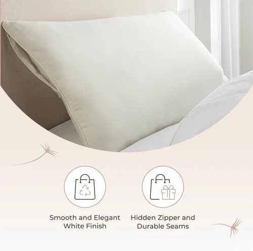 Vista 5 de Protector de almohada de algodón orgánico, 100% impermeable, tamaño estándar, certificado GOTS y comercio justo, 140 GSM, más grueso