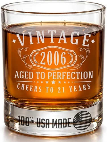 Vista 29 de Vintage 2005 Grabado 11oz Whisky Glass 21st Birthday Regalos para él ella 2-Claro