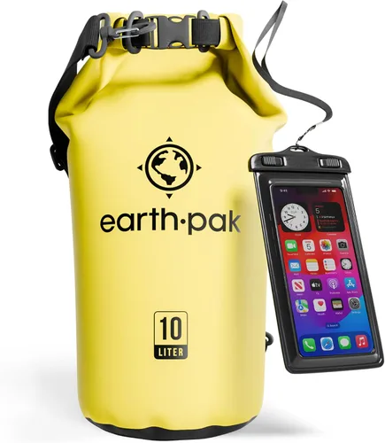 Vista 57 de Earth Pak Bolsa Seca Impermeable - Mochila Impermeable de Cierre Enrollable Superior Mantiene el Equipo Seco para Kayak con Funda Impermeable