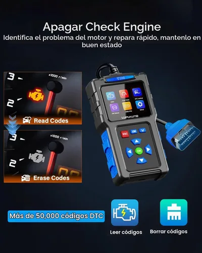 Vista 3 de Herramienta de diagnóstico del escáner T200 OBD2, lector de códigos de coche OBDII, lectores de código de motor de verificación de vehículos