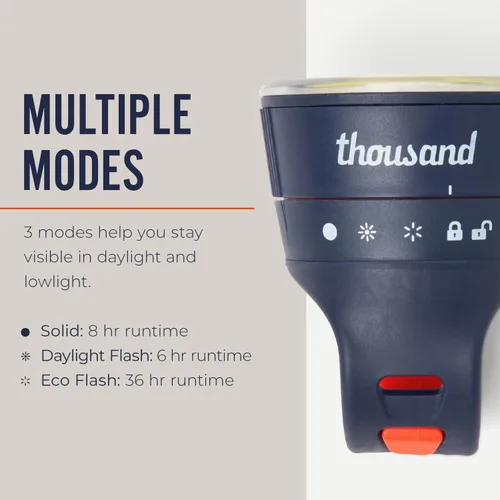 Vista 4 de Thousand Traveler - Luz magnética para bicicleta, luz LED recargable de alto lúmenes para bicicleta y bicicleta eléctrica, accesorio de seguridad