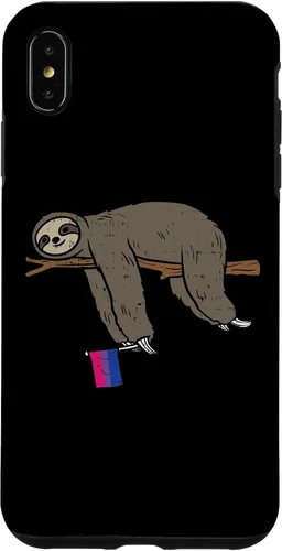 Vista 7 de Funda de regalo para iPhone 13 Pro Bisexual Pride Flag Lazy Sloth Bi LGBTQ Animal Lover