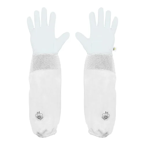 Vista 3 de Luwint Chaqueta y guantes de apicultura para niños, velo ventilado, traje de abeja para niños, chaqueta protectora de apicultor con guantes