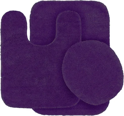 Vista 7 de Kids Zone Home Linen Juego de alfombras de baño de 3 piezas, color azul aguamarina sólido, alfombras de baño, juego de baño, alfombras súper suaves