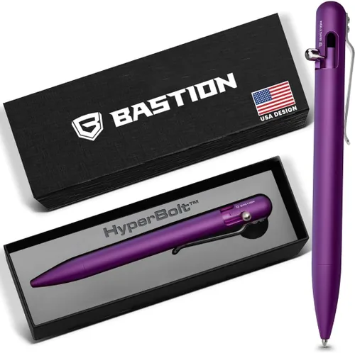 Vista 7 de BASTION® Bolígrafo de Acción de Cerrojo de Lujo, Bolígrafo Profesional Duradero con Punta Fina, Bolígrafo EDC, Bolígrafo Recargable de Tinta