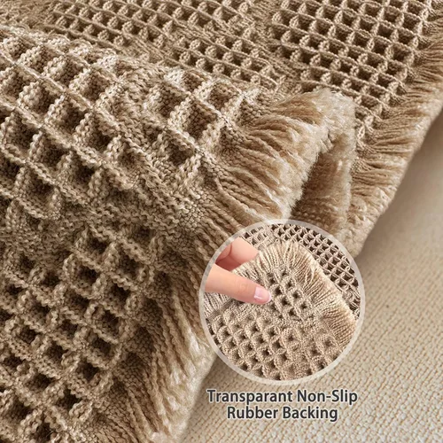Vista 7 de ZALL Tapete de baño de punto gofre, súper absorbente, antideslizante, color marrón, 17 x 24 pulgadas, patrón geométrico de diamante, lavable a