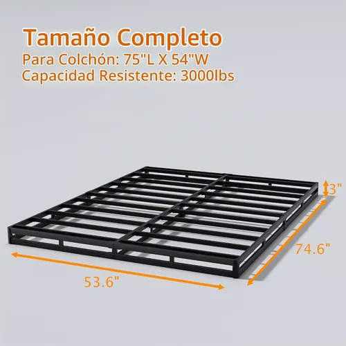 Vista 3 de Snaye Somier de tamaño completo de 3 pulgadas, somier metálico de tamaño completo de 3000 libras de alta resistencia, montaje fácil, sin ruido