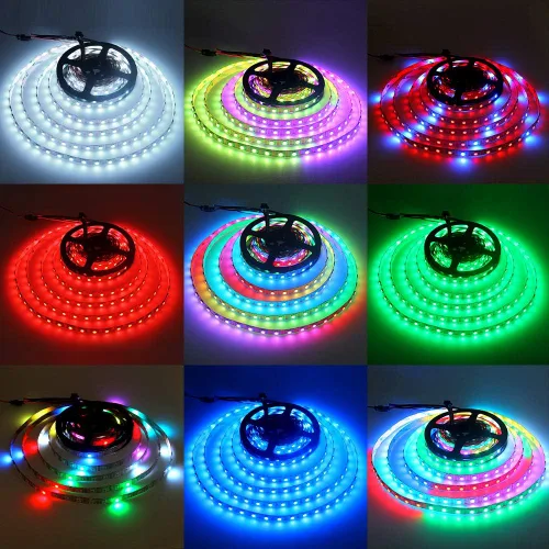 Vista 5 de ALITOVE Tira de luz LED direccionable WS2815 de 12 V mejorada WS2812B tira de luz LED de persecución de doble señal RGB programable LED de 16.4 pies