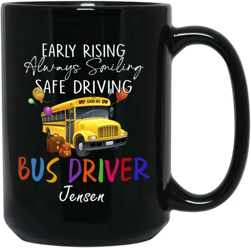 Vista 10 de A Truly Amazing Bus Driver Is Hard To Find, Difficult To Part With & Impossible To Forget Coffee Mug, Personalized Name School Bus Drivers Coffee