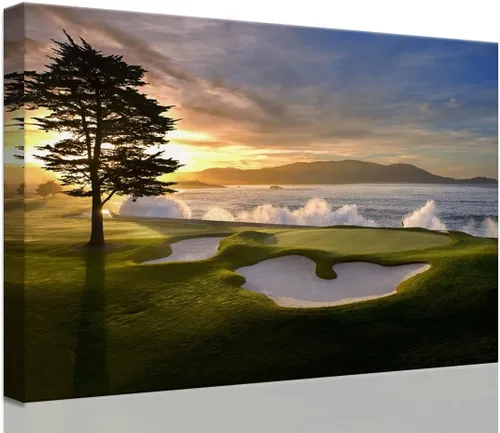 Vista 45 de chenchenArt Augusta - Arte de pared para campo de golf nacional Augusta, campo de golf de 12 hoyos, arte de pared para sala de estar, dormitorio