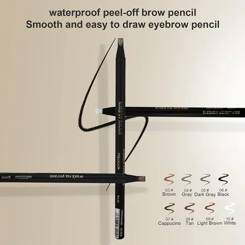 Vista 7 de 6pcs Impermeable Rojo Microblading Cejas Mapping Lápiz de Núcleo Duro Peel Off Maquillaje Permanente Lápiz de Tatuaje de Labios (Marrón)