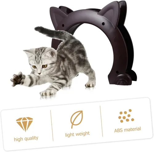 Vista 5 de Túnel de puerta de pasillo para gatos para puertas interiores, fácil de instalar, suministro para mascotas con tornillos resistentes, resistente a