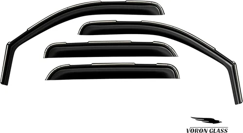 Vista 8 de Voron Glass 220002v - Protectores de lluvia extra duraderos en el canal para camionetas GMC Sierra 2007-2013 de cabina tripulación, deflectores