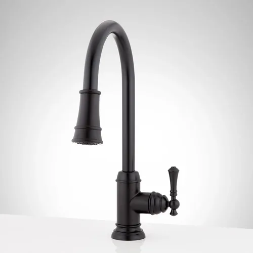 Vista 8 de Signature Hardware 476858 Amberley 1.8 GPM Grifo de cocina extraíble de un solo orificio