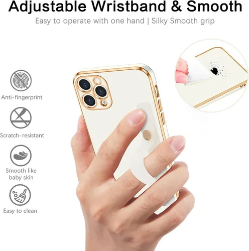 Vista 3 de VENINGO Funda para iPhone 11 Pro Max, funda protectora para iPhone 11 Pro Max, ajuste delgado, suave con pulsera ajustable, resistente a