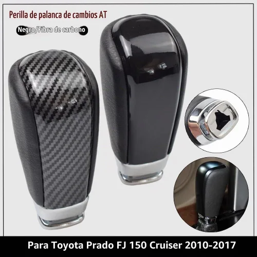 Vista 2 de para Toyota Prado FJ 150 Cruiser 2010 2011 2012 2013 2014 2015 2016 2017 de cuero transmisión automática perilla de cambio (negro)