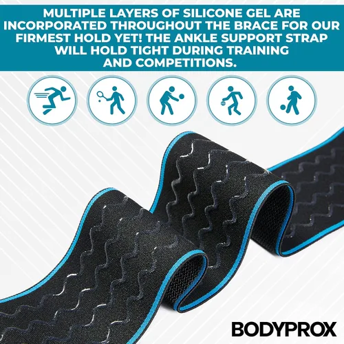 Vista 3 de Bodyprox Tobillera de apoyo para el tobillo, tobilleras de compresión ajustables para protección deportiva, talla única para hombres y mujeres