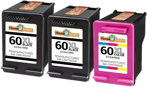 Vista 2 de Houseoftoners Cartucho de tinta remanufacturado para HP 60 XL, reemplazo de alto rendimiento para HP 60XL PhotoSmart C4780 C4795 C4680 C4650 D110