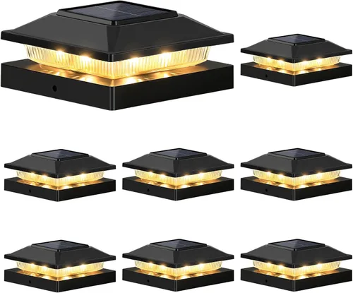 Vista 9 de Brightever Paquete de 6 luces solares para postes de 4 x 4, 3.5 x 3.5, luces solares para postes de valla, impermeables, para postes de vinilo