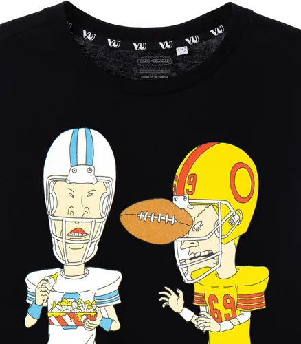 Vista 3 de Beavis & Butthead - Camiseta negra de manga corta para hombre, diseño de dibujos animados retro, moda nostalgia de los años 90 para hombre