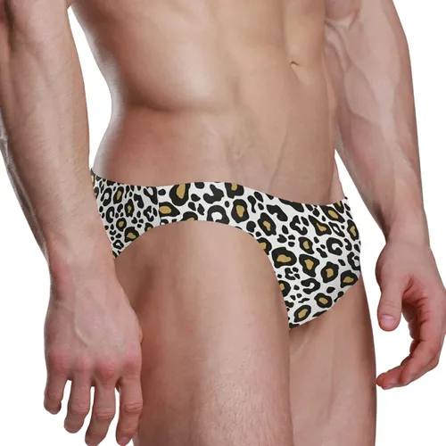 Vista 3 de Milk Cow Texture - Traje de baño sexy para hombre con cordón ajustable